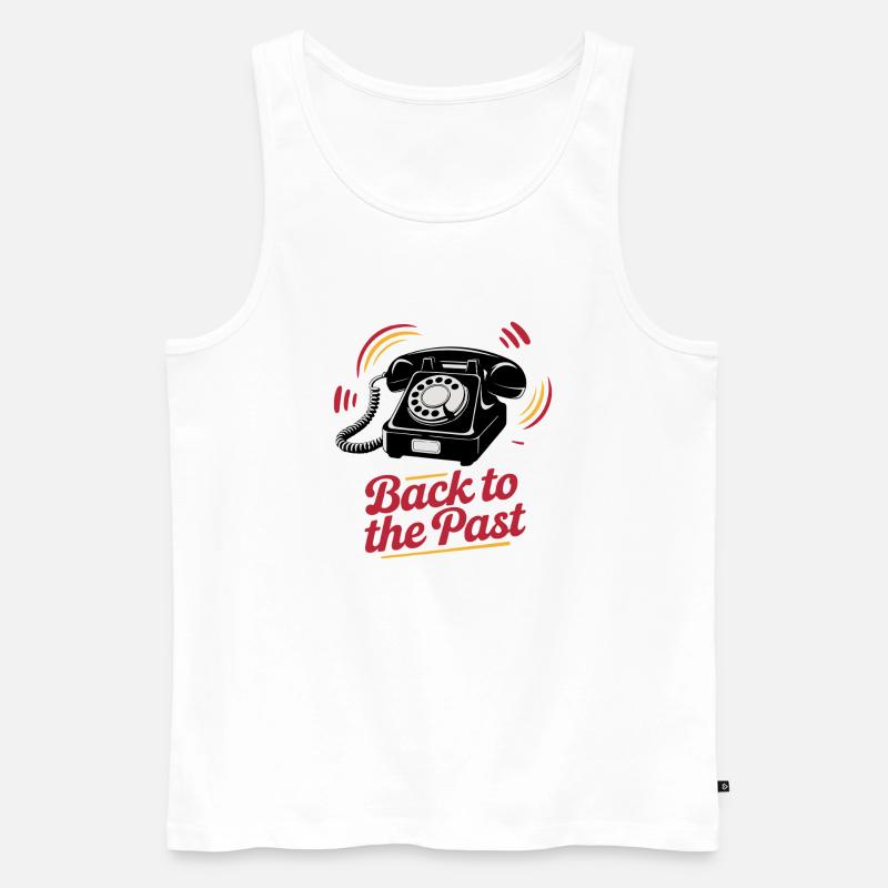 Retro Wählscheibentelefon Nostalgie Design - Männer Premium Bio Tank Top - Weiß