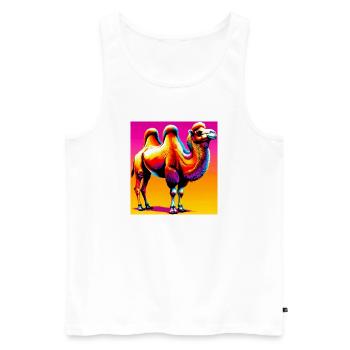 Kamel - Männer Premium Bio Tank Top - Weiß - Vorne - Michal (187cm)
