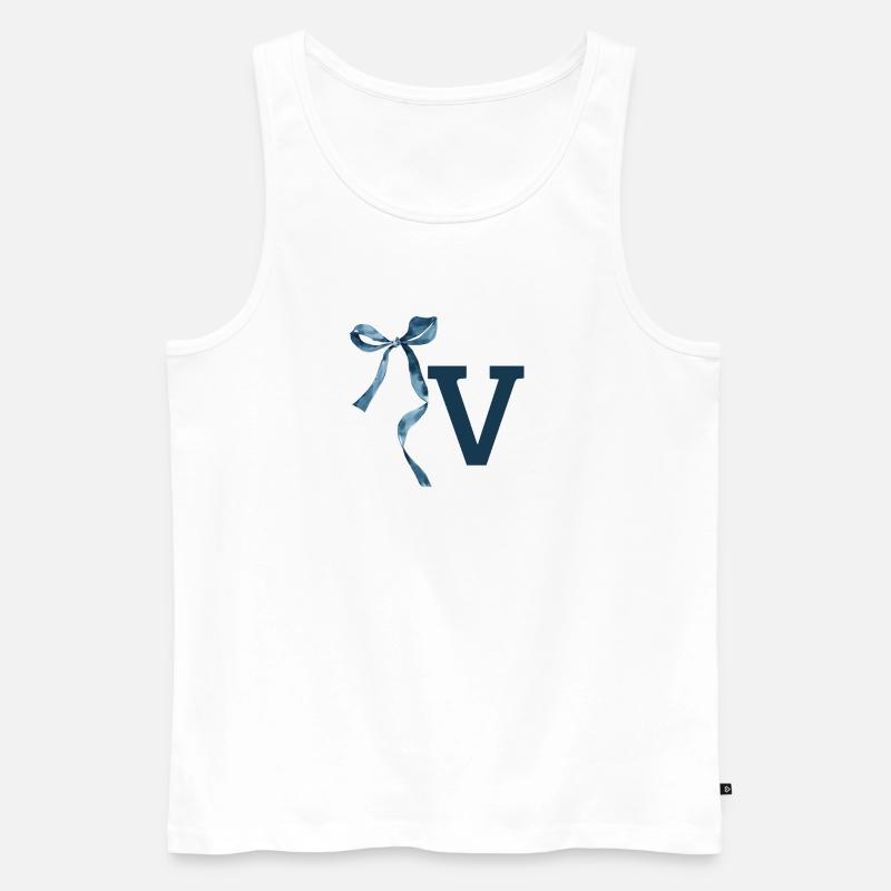 Geschenkidee Monogram V - Männer Premium Bio Tank Top - Weiß