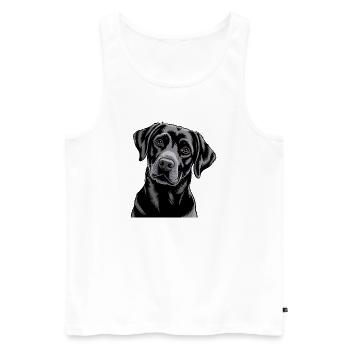 Black Labrador Portrait - Men's Premium Organic Tank Top - white - Front - AI Model Male 178 light (178cm)