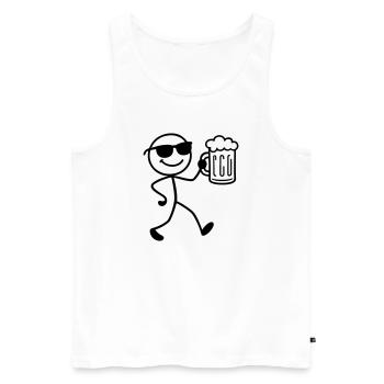 Booze Party Bière Bâton Figurine - Débardeur bio Premium Homme - blanc - Devant - Michal (187cm)