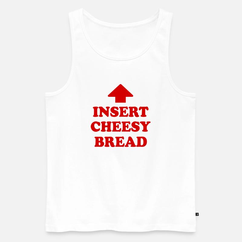 insert cheesy bread - Männer Premium Bio Tank Top - Weiß