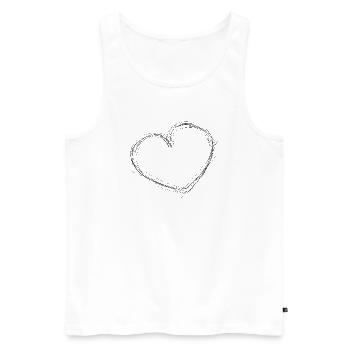 HEART. COUPLE. VALENTINE'S DAY. JUST MARRIED. Bachelorette party. - Men's Premium Organic Tank Top - white - Front - Michal (187cm)