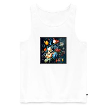 Blumenstrauß mit fantasievollem Farbenspiel Gobeli - Männer Premium Bio Tank Top - Weiß - Vorne - Michal (187cm)