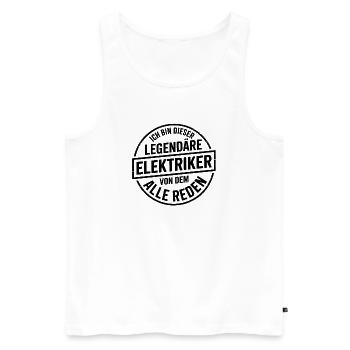 Elektriker Elektromeister - legendär - Männer Premium Bio Tank Top - Weiß - Vorne - Michal (187cm)