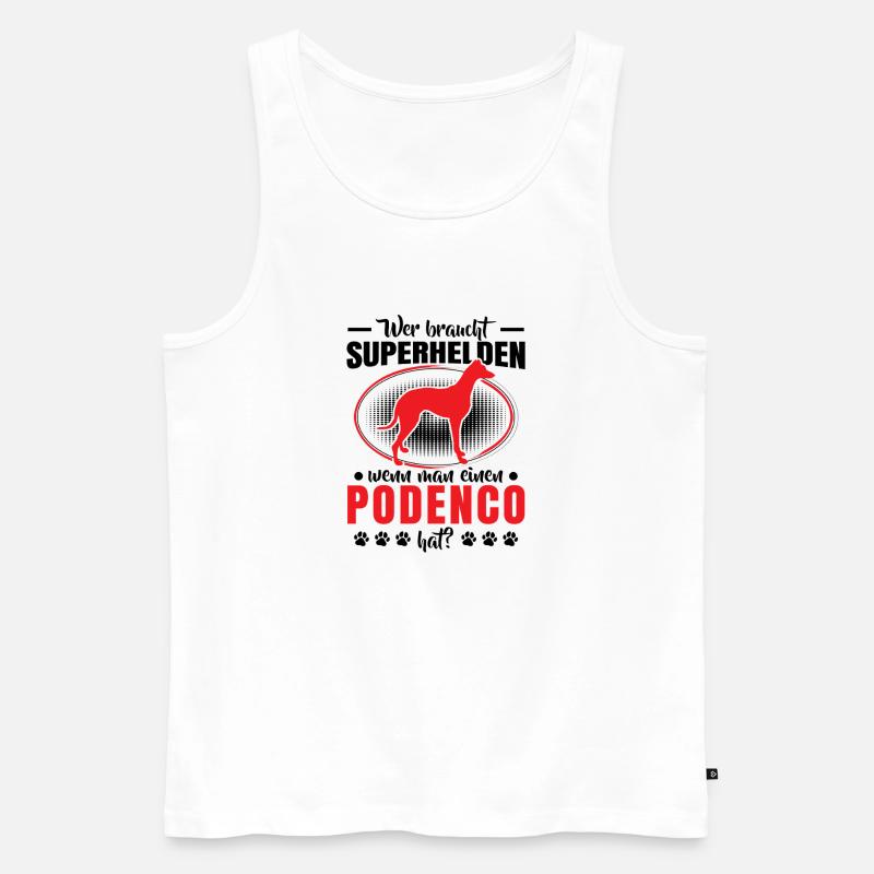 Podenco ist mein Held Spanischer Windhund - Männer Premium Bio Tank Top - Weiß