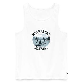Paddeln Herzschlag Abenteuer Natur Kajak See - Männer Premium Bio Tank Top - Weiß - Vorne - Michal (187cm)