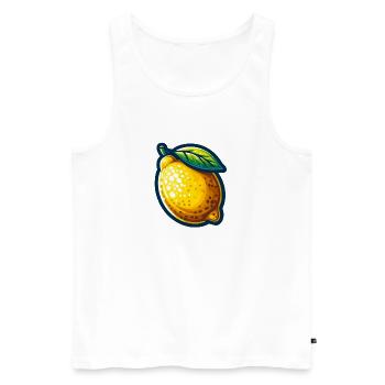 Vibrant Lemon - Men's Premium Organic Tank Top - white - Front - Michal (187cm)