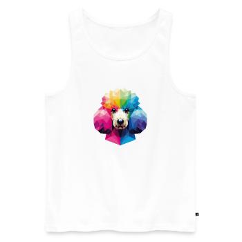 Colorful Geometric Polygonal Style Poodle - Men's Premium Organic Tank Top - white - Front - AI Model Male 178 light (178cm)