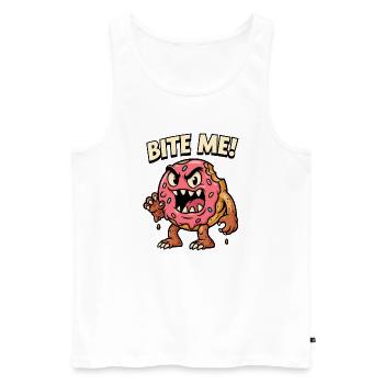 Snappy Donut Monster Illustration - Men's Premium Organic Tank Top - white - Front - AI Model Male 178 light (178cm)