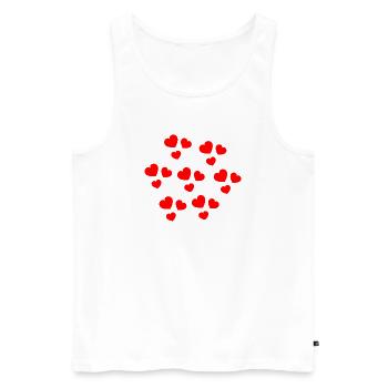 HEART. COUPLE. VALENTINE'S DAY. JUST MARRIED. Bachelorette party. - Men's Premium Organic Tank Top - white - Front - Michal (187cm)