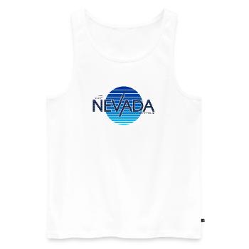 Nevada Sport Denim Vintage-Logo - Männer Premium Bio Tank Top - Weiß - Vorne - Michal (187cm)