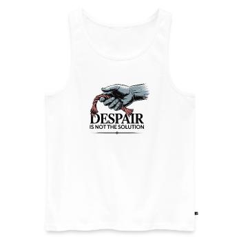 Resilient Hand Holding Frayed Rope - Men's Premium Organic Tank Top - white - Front - AI Model Male 178 light (178cm)