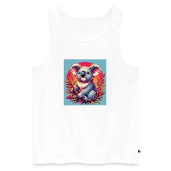 Koala - Männer Premium Bio Tank Top - Weiß - Vorne - Michal (187cm)