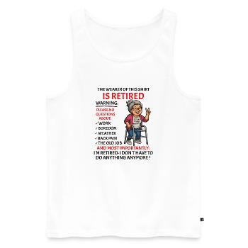 Retirement for Men women – Retired Rente - Men's Premium Organic Tank Top - white - Front - Michal (187cm)