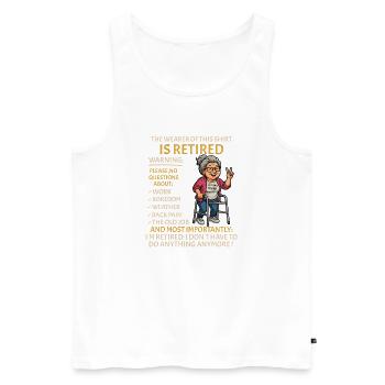 Retirement for Men women – Retired Rente - Men's Premium Organic Tank Top - white - Front - Michal (187cm)
