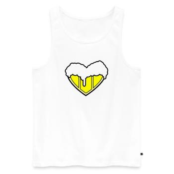 A heart for beer - Bierherz - Men's Premium Organic Tank Top - white - Front - AI Model Male 178 light (178cm)