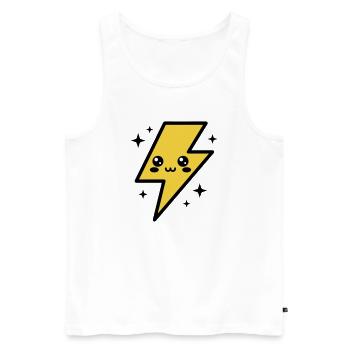 Kawaii Blitz mit ausdrucksstarkem Gesicht - Männer Premium Bio Tank Top - Weiß - Vorne - AI Model Male 178 light (178cm)