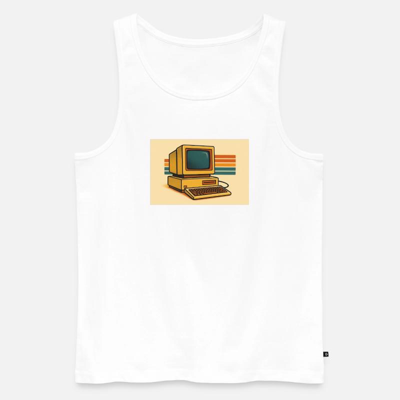 Retro Computer 80er - Männer Premium Bio Tank Top - Weiß