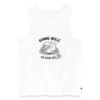 Come on I want sheep the funny knitting motif - Men's Premium Organic Tank Top - white - Front - Michal (187cm)