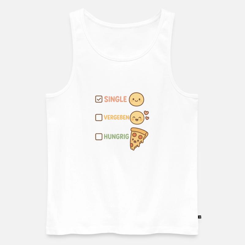 Beziehungsstatus & Pizza Meme - Männer Premium Bio Tank Top - Weiß
