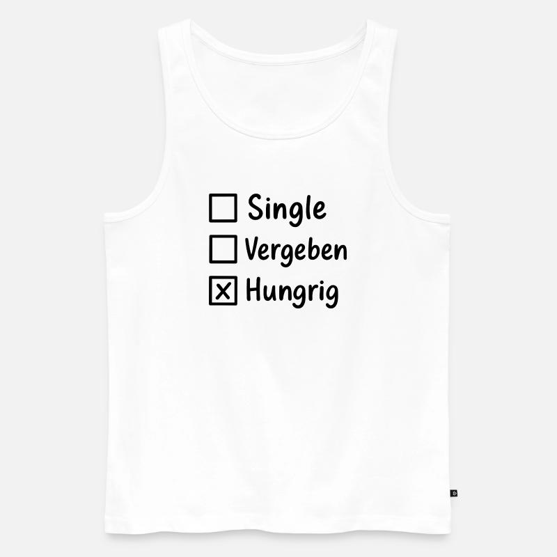 Hungrig Checkbox Typo Statement - Männer Premium Bio Tank Top - Weiß