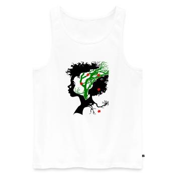Abstract tree with flowers - Men's Premium Organic Tank Top - white - Front - Michal (187cm)