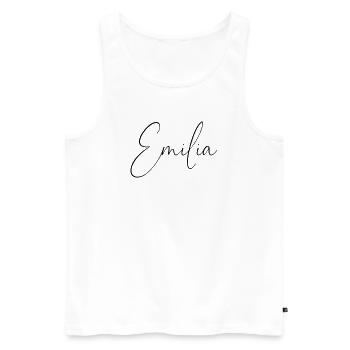 emilia / handschrift design personalisiert - Männer Premium Bio Tank Top - Weiß - Vorne - Michal (187cm)