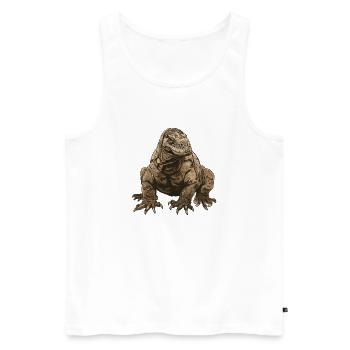 Realistic Komodo Dragon Illustration - Men's Premium Organic Tank Top - white - Front - AI Model Male 178 light (178cm)