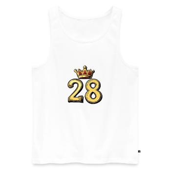 28 Nombre Couronne - Débardeur bio Premium Homme - blanc - Devant - Michal (187cm)