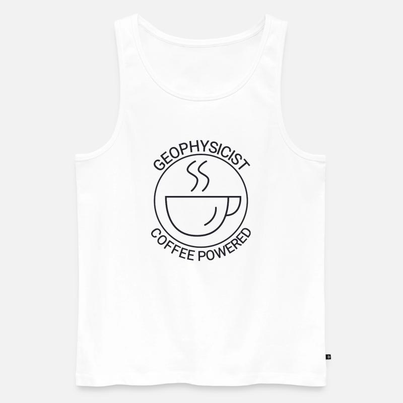 Geophysicist Coffee Powered Geophysics - Männer Premium Bio Tank Top - Weiß
