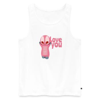Cute kawaii figure love you - Men's Premium Organic Tank Top - white - Front - Michal (187cm)