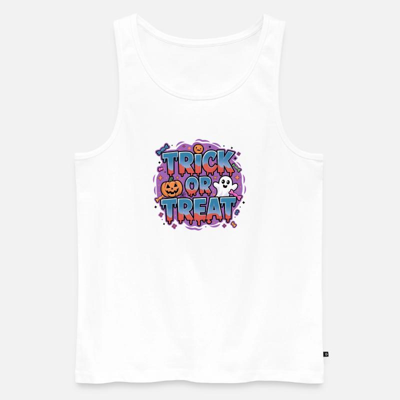 Halloween T-Shirt Süßes oder Saures. - Männer Premium Bio Tank Top - Weiß