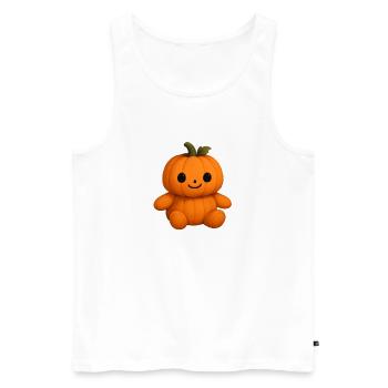 Mignon citrouille ours en peluche visage amical - Débardeur bio Premium Homme - blanc - Devant - Michal (187cm)