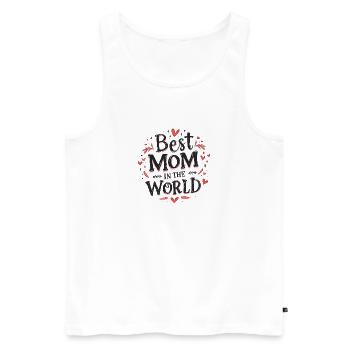 Meilleur design de figurine Mom World - Débardeur bio Premium Homme - blanc - Devant - Michal (187cm)