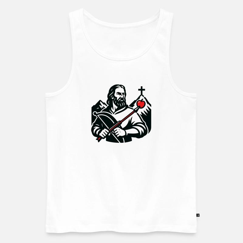 Legendenfigur der Schweiz - Männer Premium Bio Tank Top - Weiß
