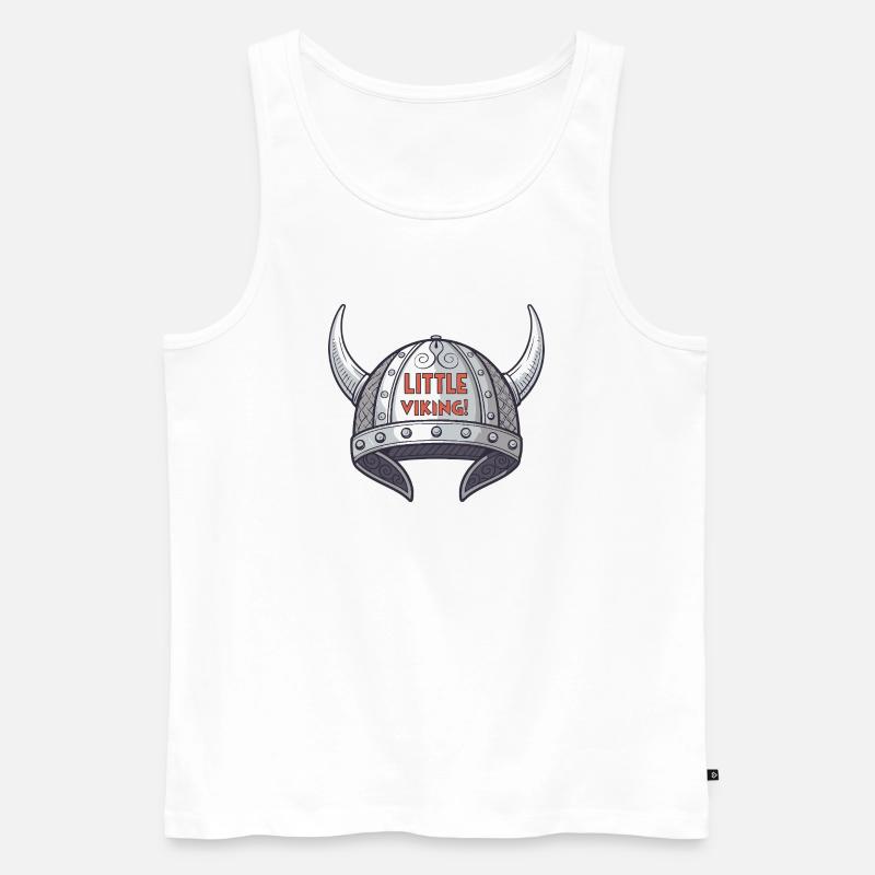 Kleiner Wikingerhelm - Männer Premium Bio Tank Top - Weiß