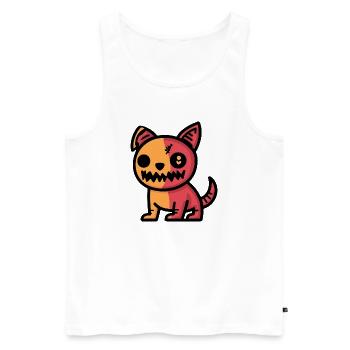 Halloween Dog Zombie - Men's Premium Organic Tank Top - white - Front - Michal (187cm)