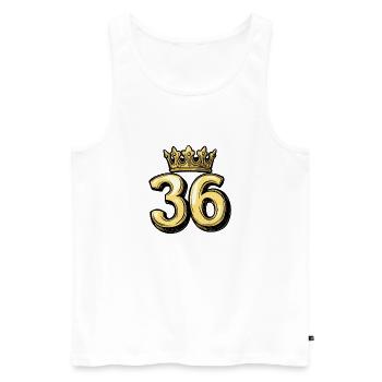 36 Number Crown - Men's Premium Organic Tank Top - white - Front - Michal (187cm)