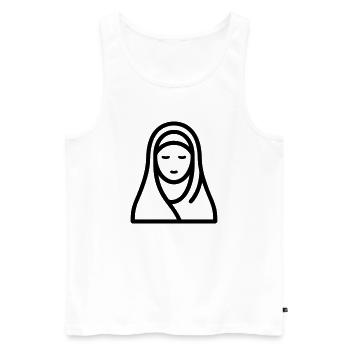 femme musulmane - Débardeur bio Premium Homme - blanc - Devant - AI Model Male 178 light (178cm)