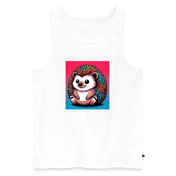Igel - Männer Premium Bio Tank Top - Weiß - Vorne - AI Model Male 178 light (178cm)