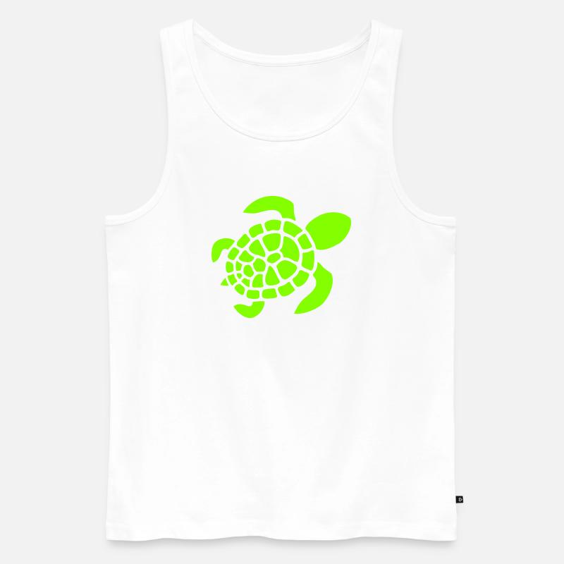 Turtle Logo Turtle Shell Pattern Icon - Men's Premium Organic Tank Top - white