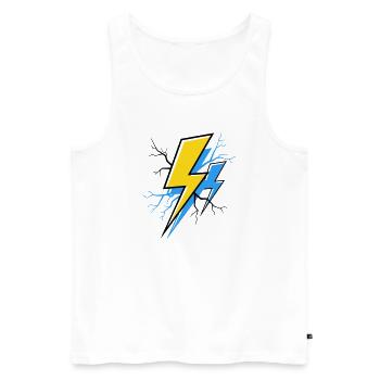 Blue Yellow Ray - Men's Premium Organic Tank Top - white - Front - AI Model Male 178 light (178cm)