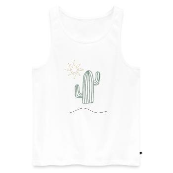 Cactus in sunlight - Men's Premium Organic Tank Top - white - Front - AI Model Male 178 light (178cm)
