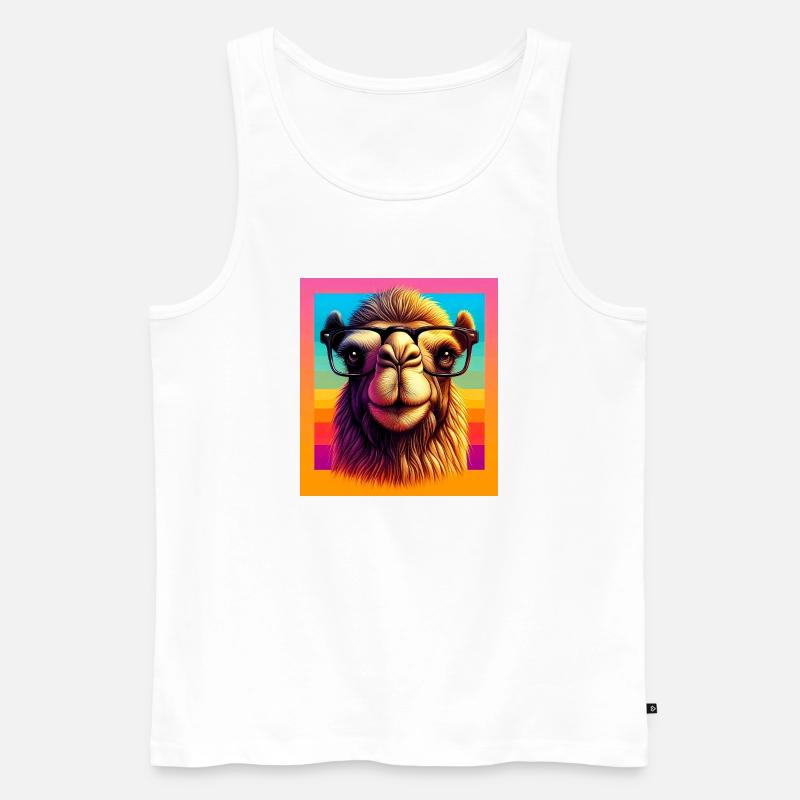 Kamel - Männer Premium Bio Tank Top - Weiß