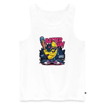 Cool Banana Baseball Neon Style - Männer Premium Bio Tank Top - Weiß - Vorne - AI Model Male 178 light (178cm)