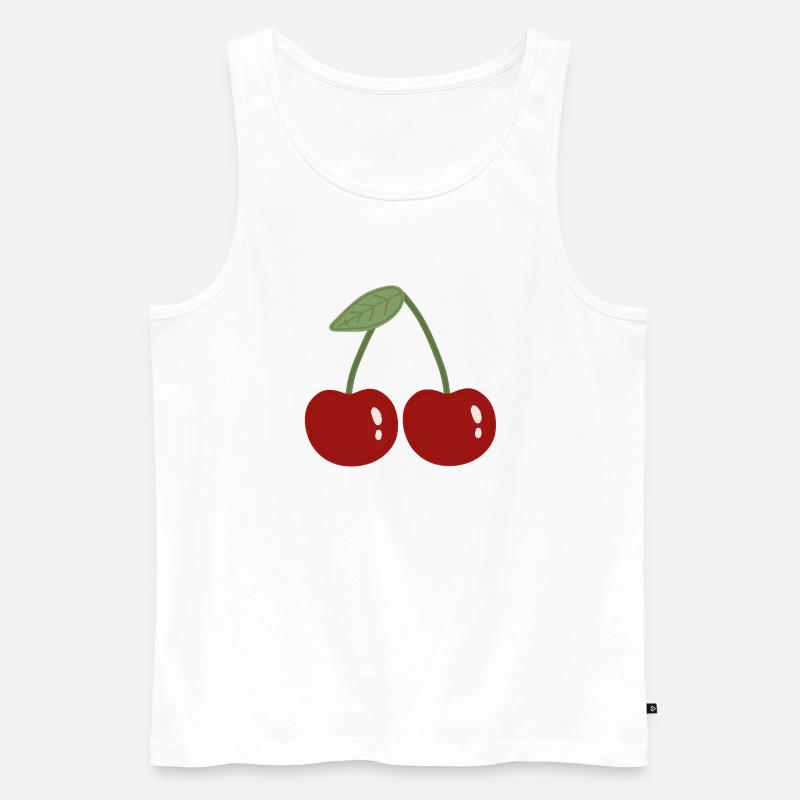 Zwillingskirsche Illustration - Männer Premium Bio Tank Top - Weiß