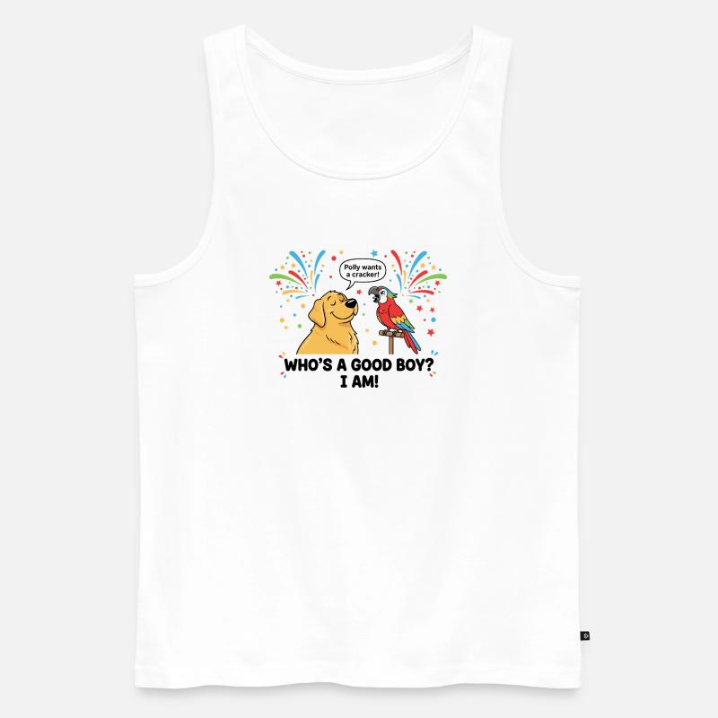 Wer ist ein braver Junge ? - Männer Premium Bio Tank Top - Weiß