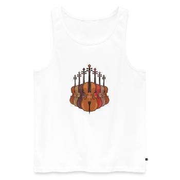  Faszinierende Cellosammlung: Musikinstrumente in - Männer Premium Bio Tank Top - Weiß - Vorne - Michal (187cm)