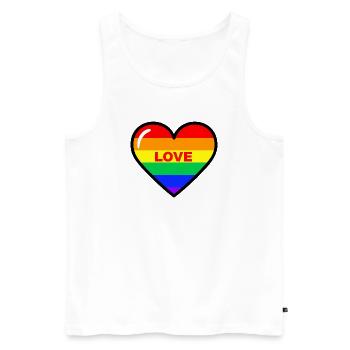 Regenbogen Herz Liebe - Männer Premium Bio Tank Top - Weiß - Vorne - Michal (187cm)